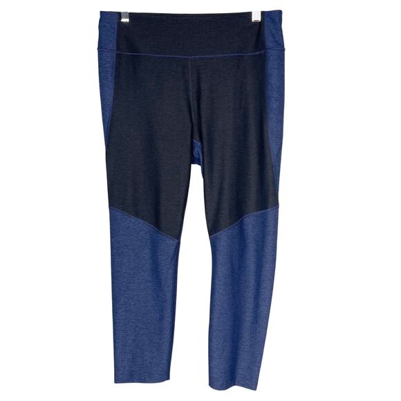 Outdoor Voices XLarge XL Heather Blue Two Tone Warm Up Leggings Cropped Workout - Picture 1 of 10